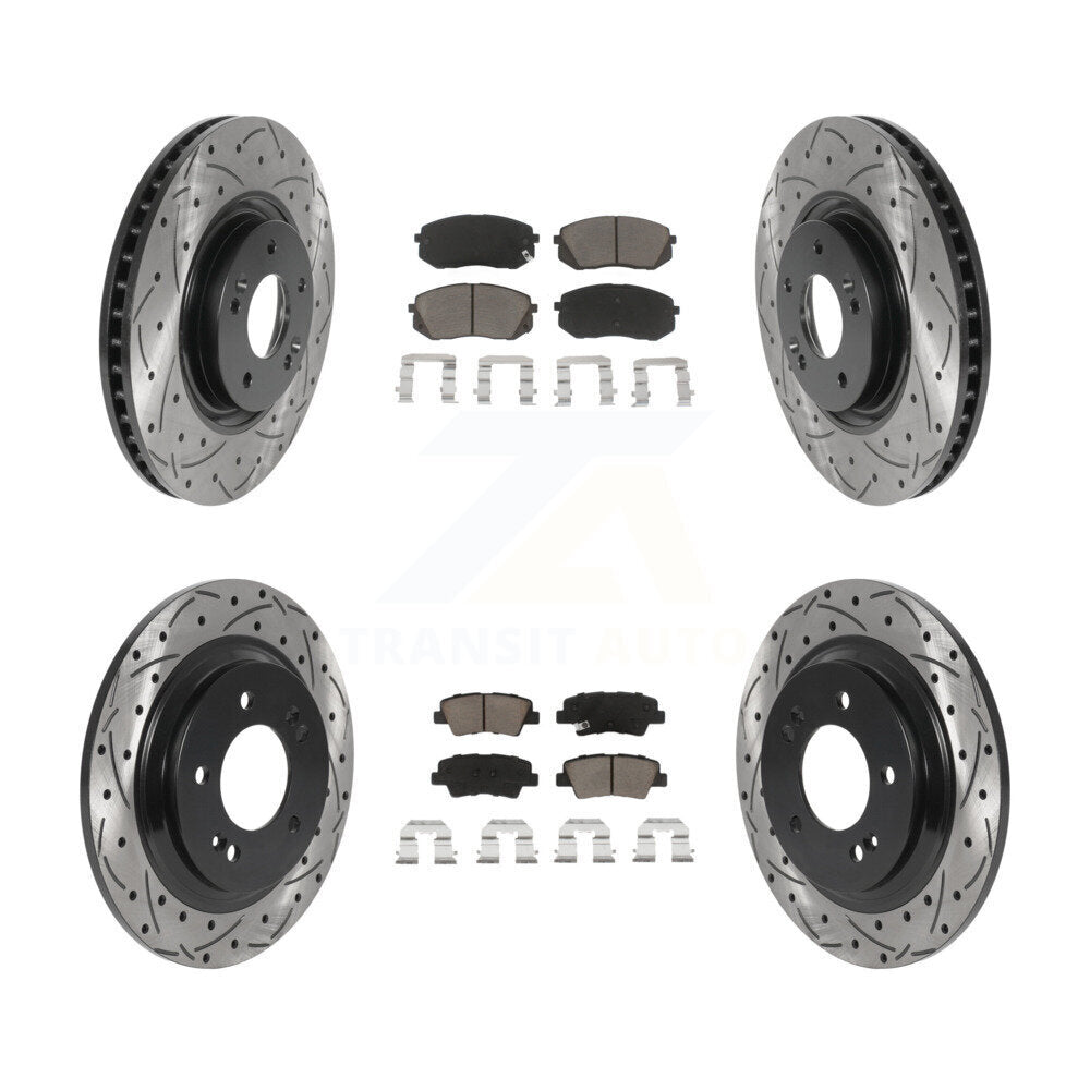 Kit de plaquettes en céramique pour Rotor de frein, fente de perçage avant et arrière, pour Hyundai Sonata Kia Cadenz