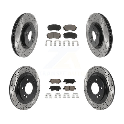 Kit de plaquettes en céramique pour Rotor de frein, fente de perçage avant et arrière, pour Hyundai Sonata Kia Cadenz