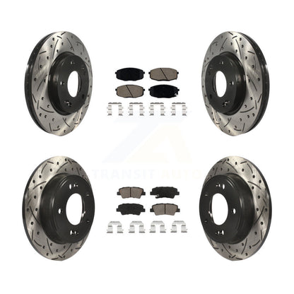 Kit de plaquettes en céramique pour rotors de frein à disque à fente avant et arrière, pour Kia Sou 2014 – 2016