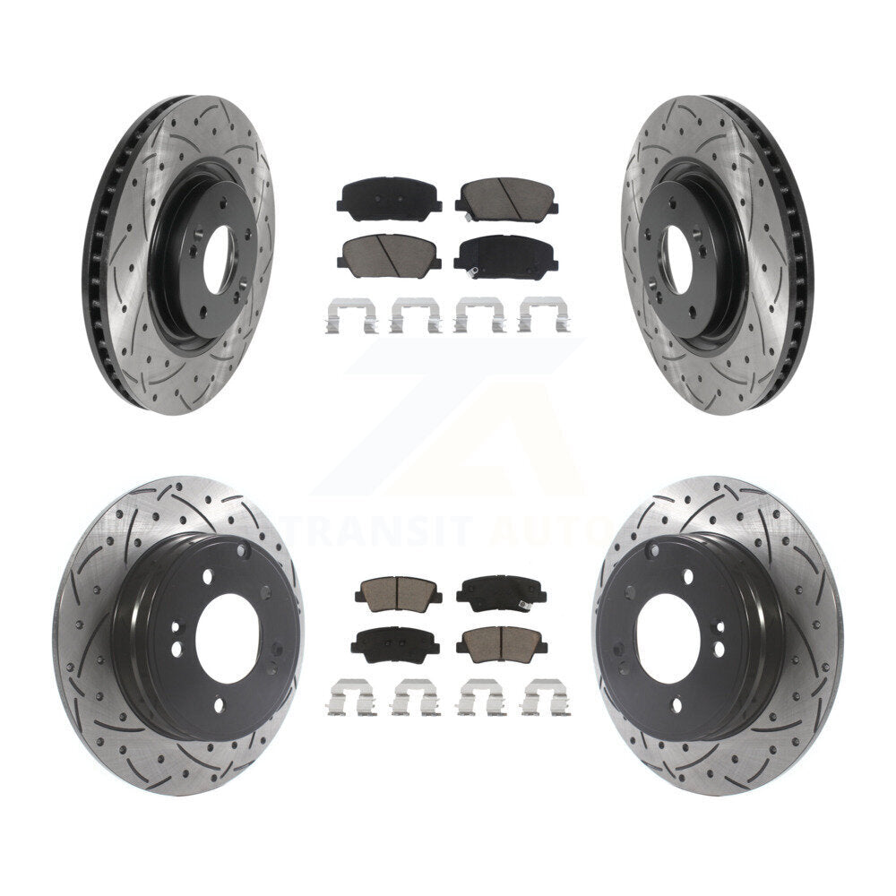 Kit de plaquettes en céramique pour Rotors de frein à disque, fente de perçage avant et arrière, pour Kia Optima 2.0