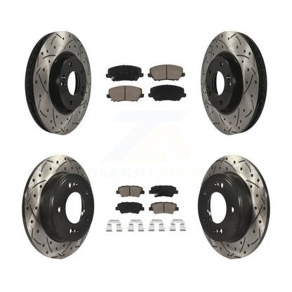 Kit de plaquettes en céramique pour Rotor de frein, fente de perçage avant et arrière, pour Kia Forte Forte 2017 – 2018