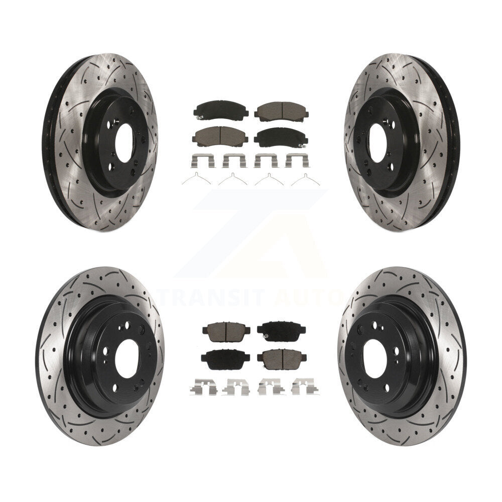 Kit de plaquettes de frein en céramique, rotors de frein à disque à fente avant et arrière pour Acura T 2009 – 2014