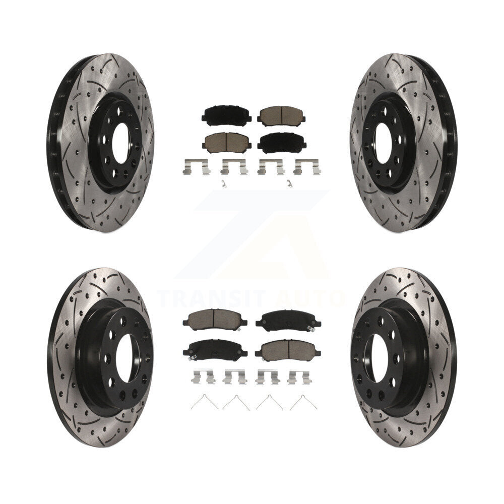 Kit de plaquettes en céramique pour Rotors de frein à disque, fente de perçage avant et arrière, pour Dodge Dar 2013 – 2016