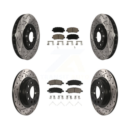 Kit de plaquettes en céramique pour Rotors de frein à disque, fente de perçage avant et arrière, pour Dodge Dar 2013 – 2016