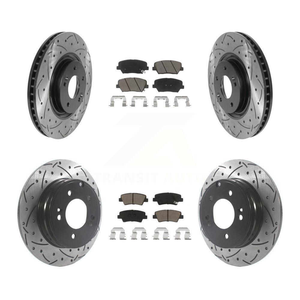 Kit de plaquettes en céramique pour Rotors de frein à disque, fente de perçage avant et arrière, pour Hyundai Azer