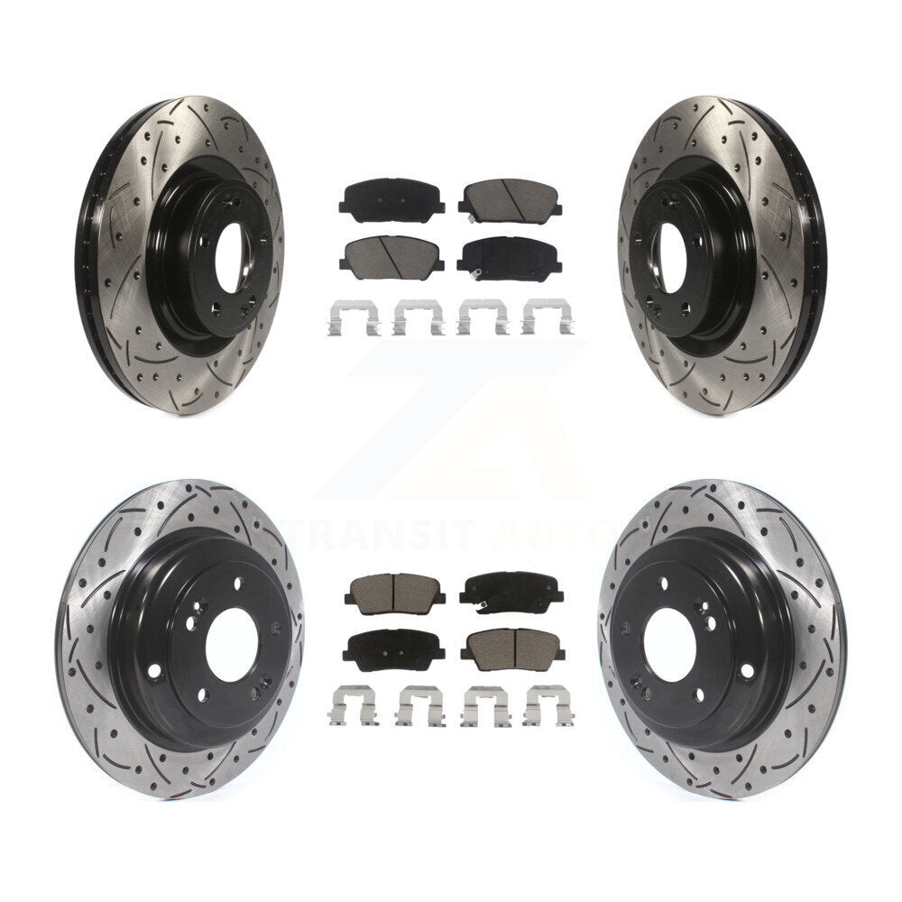 Kit de plaquettes en céramique pour Rotor de frein à disque, fente de perçage avant et arrière, pour Hyundai Genesis Coup