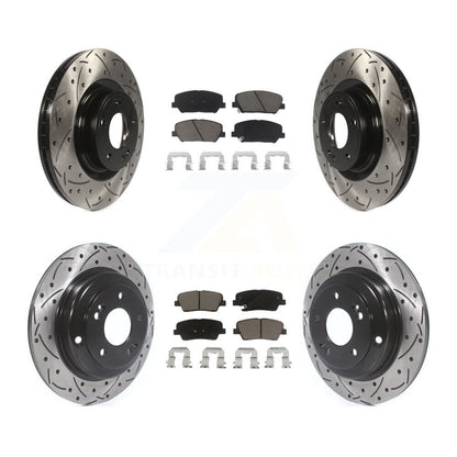Kit de plaquettes en céramique pour Rotor de frein à disque, fente de perçage avant et arrière, pour Hyundai Genesis Coup
