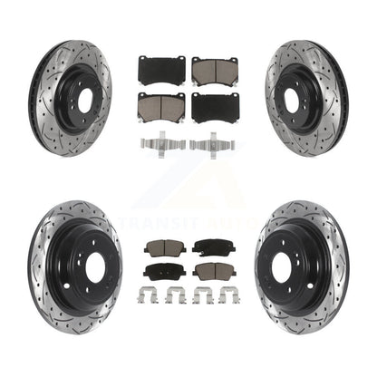 Kit de plaquettes en céramique pour Rotors de frein à disque, fente de perçage avant et arrière, pour Hyundai Genesis 4.6