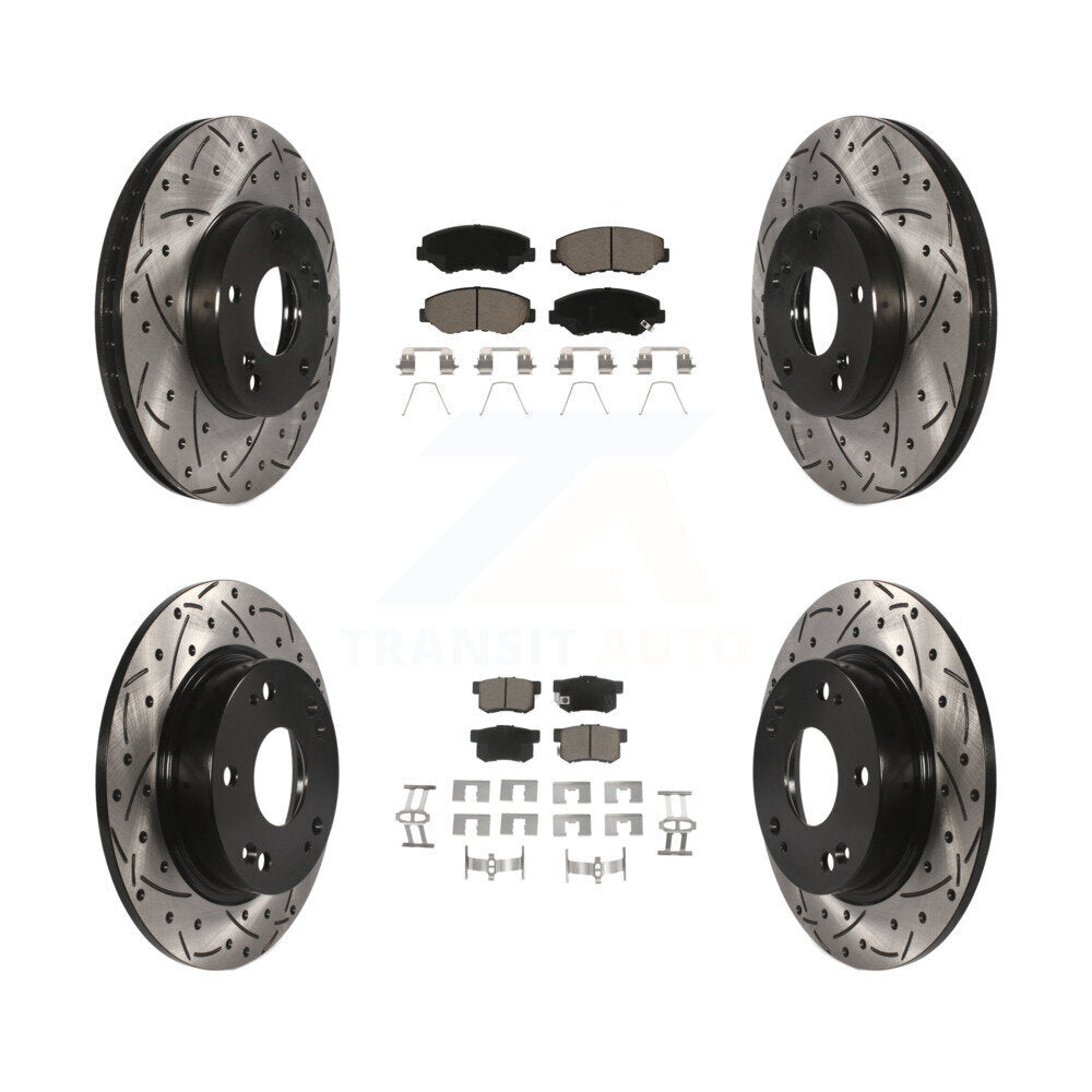 Kit de plaquettes en céramique pour Rotor de frein à disque, fente de perçage avant et arrière, pour Honda Civic Acura IL