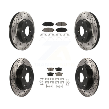 Kit de plaquettes en céramique pour rotors de frein à disque à fente percée avant et arrière pour Honda Civi