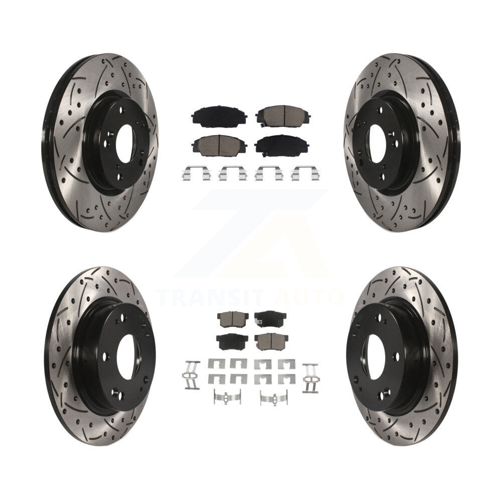 Kit de plaquettes en céramique pour Rotor de frein à disque, fente de perçage avant et arrière, pour Honda Civic Acura CS
