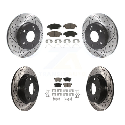 Kit de plaquettes en céramique pour rotors de frein à disque à fente percée avant et arrière pour Honda Civi