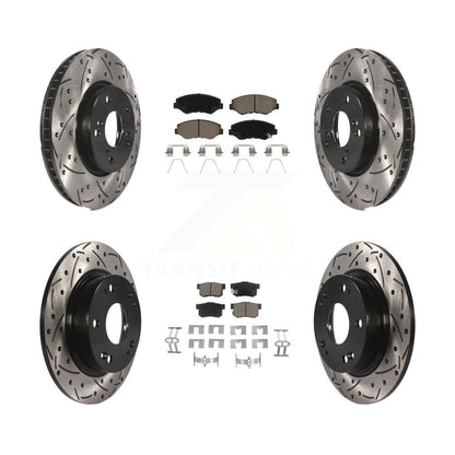Kit de plaquettes en céramique pour rotors de frein à disque à fente percée avant et arrière pour Honda Civi