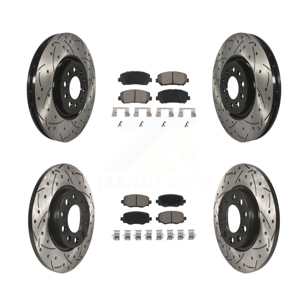 Kit de plaquettes en céramique pour Rotor de frein à disque, fente percée, revêtement avant et arrière, pour Chrysler 20