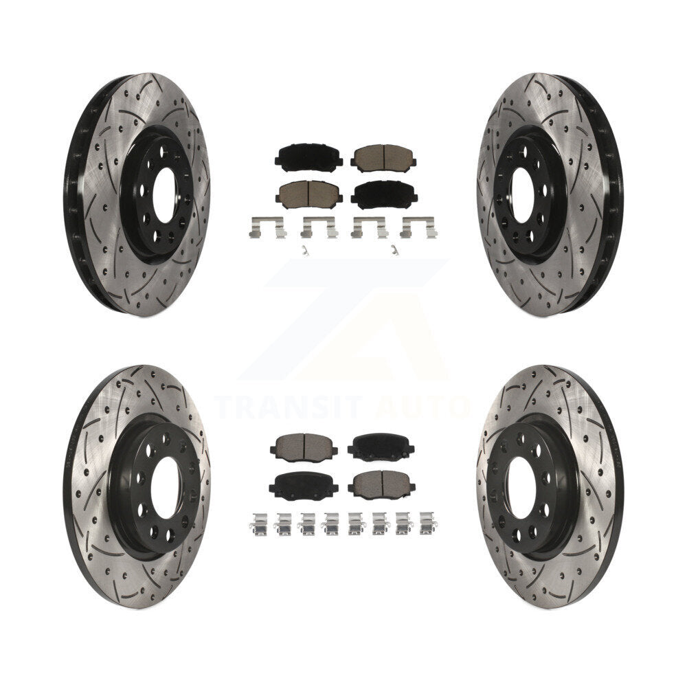Kit de plaquettes en céramique pour Rotor de frein à disque, fente percée, revêtement avant et arrière, pour Chrysler 20