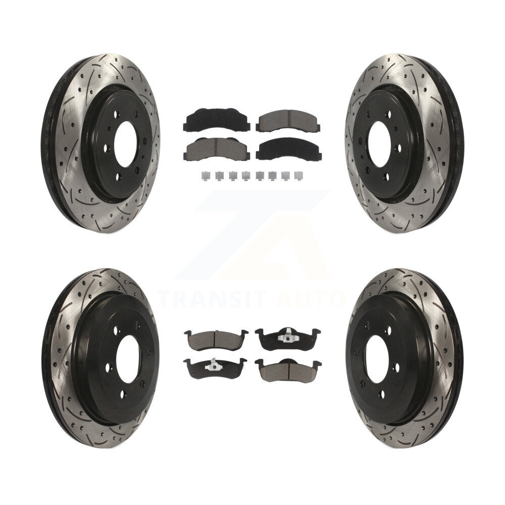 Kit de plaquettes en céramique pour rotors de frein à fente avant et arrière, pour Ford Expedition Lincol