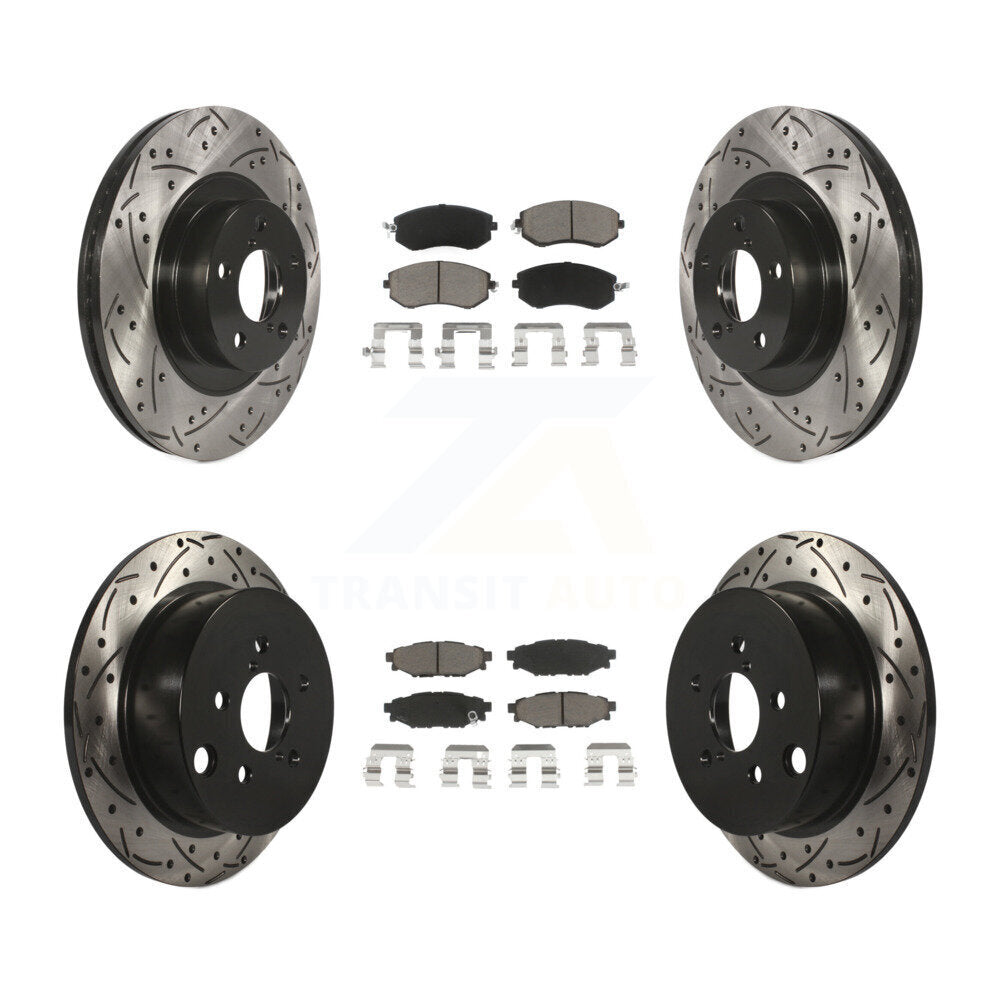 Rotors de frein à disque à fente avant et arrière, Kit de plaquettes en céramique pour Subaru Forester X
