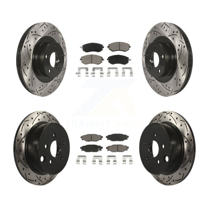 Rotors de frein à disque à fente avant et arrière, Kit de plaquettes en céramique pour Subaru Forester X