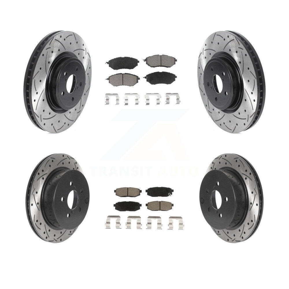 Kit de plaquettes en céramique pour Rotor de frein, fente de perçage avant et arrière, pour Subaru Forester 2.0 14-18