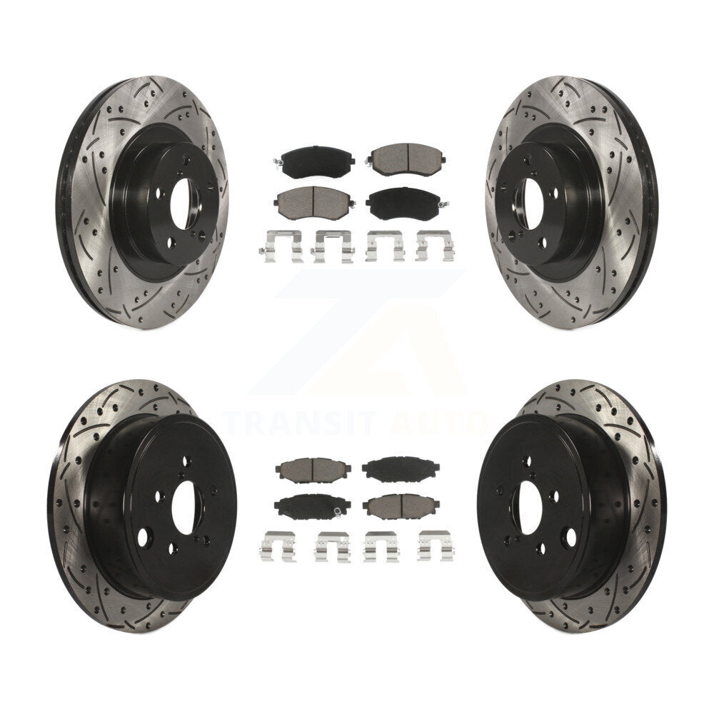 Kit de plaquettes de frein en céramique, Rotors de frein à fente avant et arrière, pour Subaru Impreza Foreste