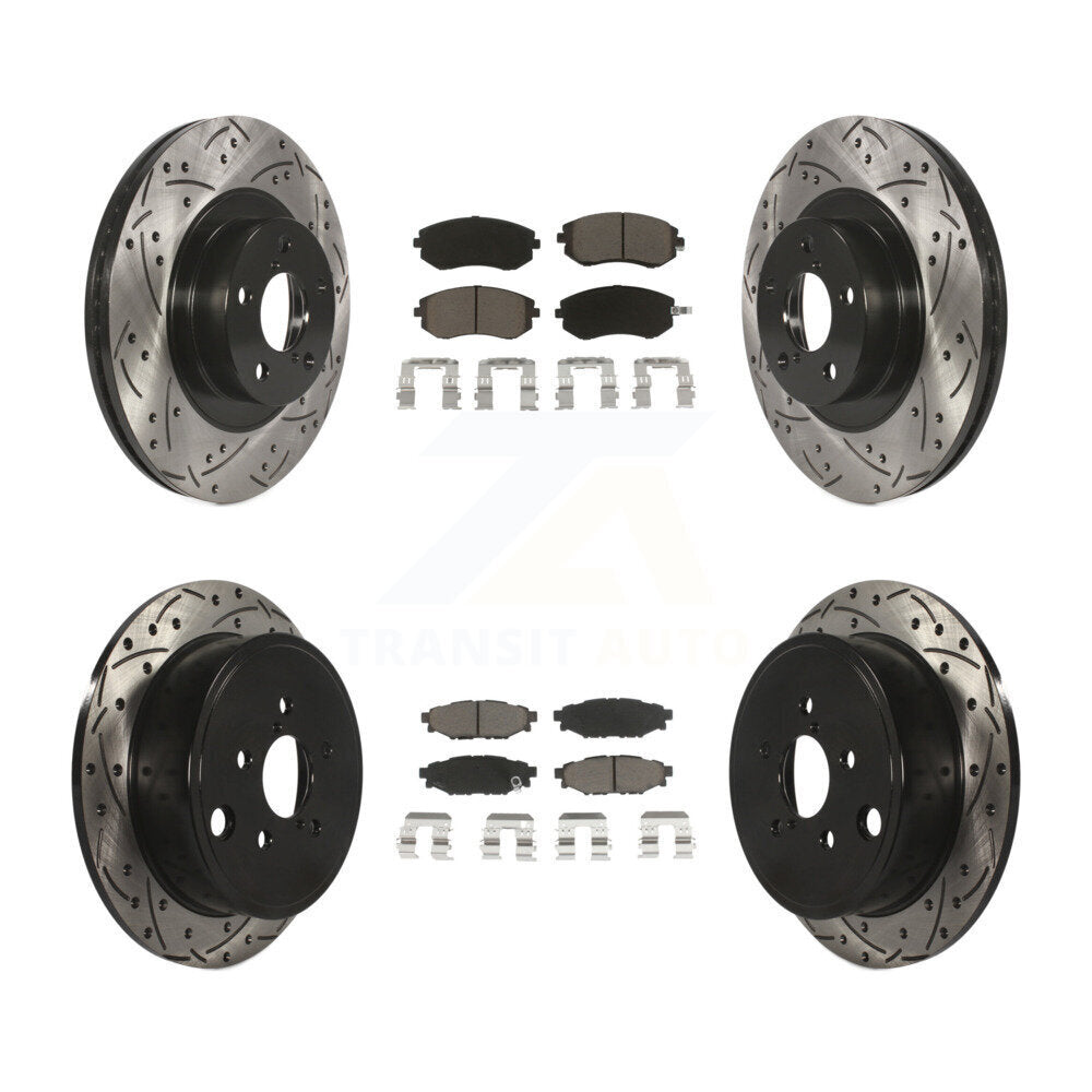 Kit de plaquettes de frein en céramique, Rotors de frein à fente avant et arrière percés pour Subaru Outback Foreste