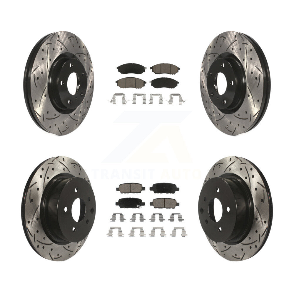 Kit de plaquettes en céramique pour Rotor de frein, fente de perçage avant et arrière, pour INFINITI G37 EX35 G35 QX5