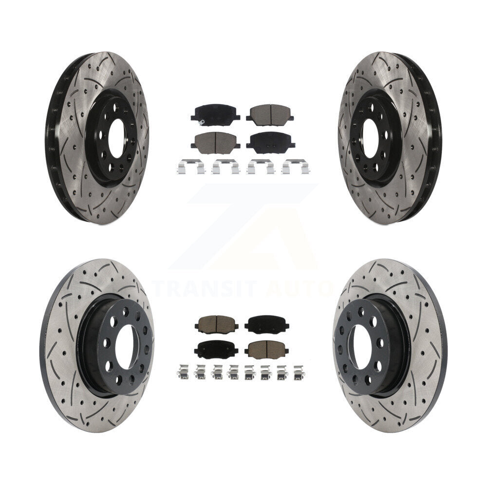 Kit de plaquettes de frein en céramique, Rotors de frein à fente avant et arrière, pour Jeep Renegade Fiat 500