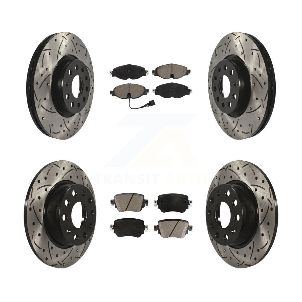 Kit de plaquettes en céramique pour Rotor de frein, fente de perçage avant et arrière, pour Volkswagen Golf SportWage