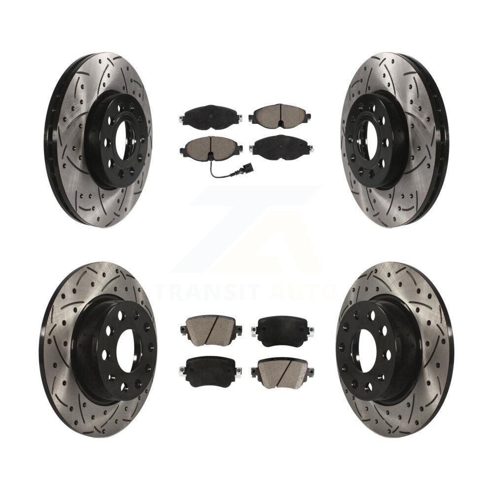 Kit de plaquettes en céramique pour Rotor de frein, fente de perçage avant et arrière, pour Volkswagen Golf SportWage