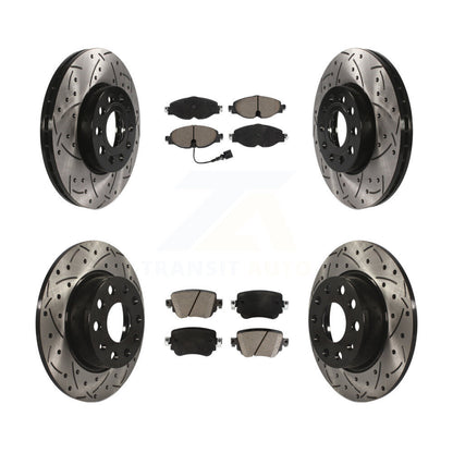 Kit de plaquettes en céramique pour Rotor de frein, fente de perçage avant et arrière, pour Volkswagen Golf SportWage