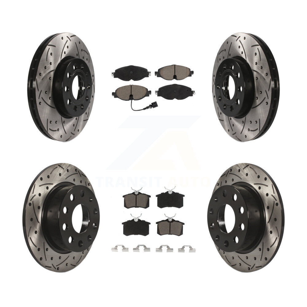 Kit de plaquettes en céramique pour Rotor de frein, fente de perçage avant et arrière, pour Volkswagen Golf SportWage
