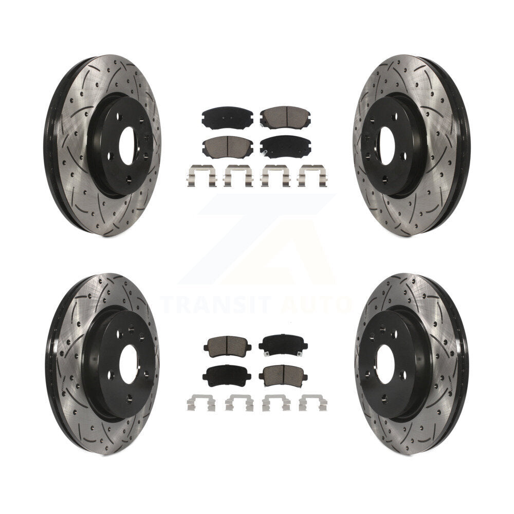 Kit de plaquettes de frein en céramique, Rotors de frein à fente avant et arrière, pour Chevrolet Malibu Impal