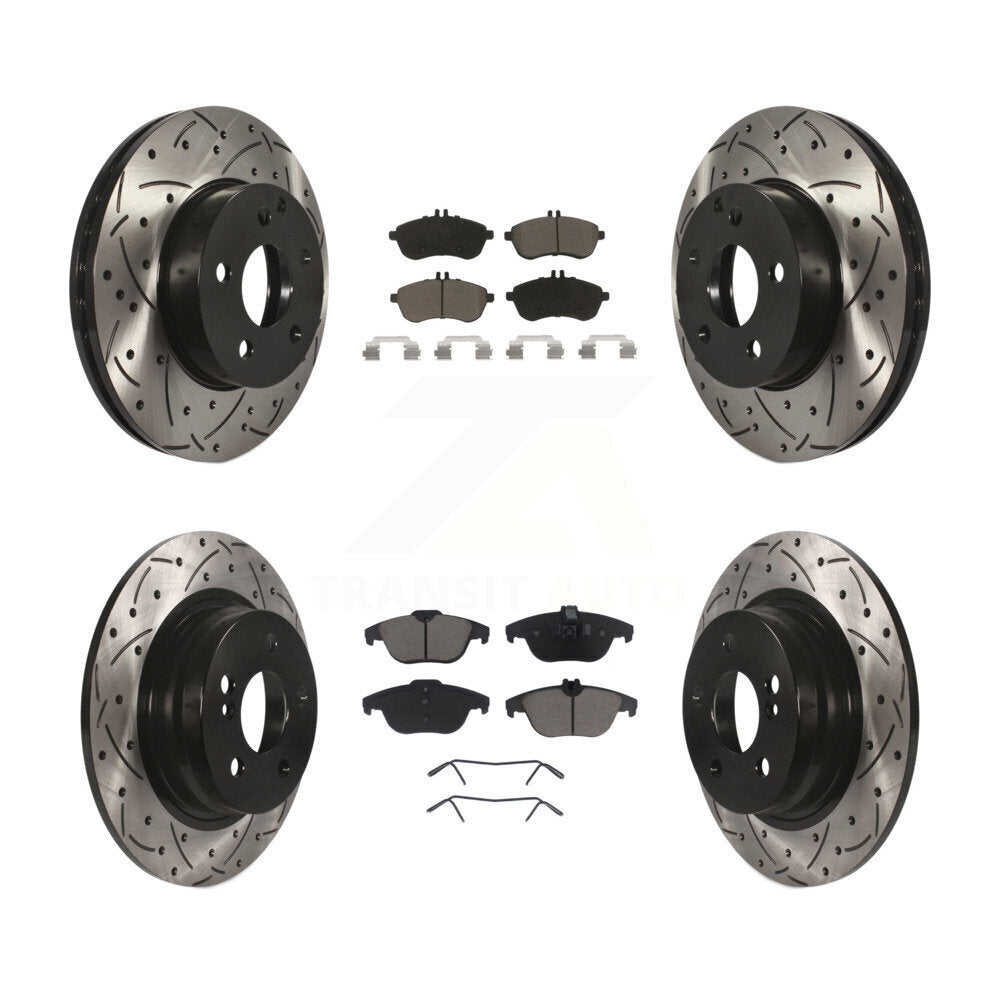 Kit de plaquettes de frein en céramique, Rotors de frein à fente avant et arrière, pour Mercedes-Benz C250 C23