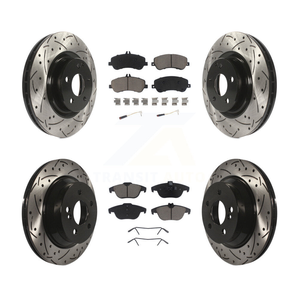 Kit de plaquettes en céramique pour rotors de frein à disque, fente de perçage avant et arrière, pour Mercedes-Benz GLK35