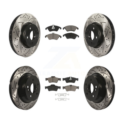 Kit de plaquettes de frein en céramique, Rotors de frein à fente avant et arrière percés pour Mercedes-Benz E350 E40