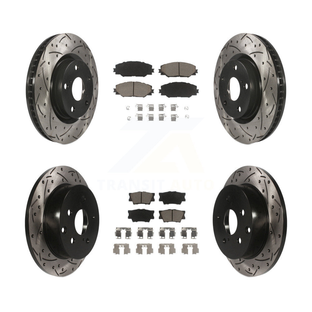 Kit de plaquettes en céramique pour rotors de frein à disque à fente avant et arrière, pour Toyota RAV