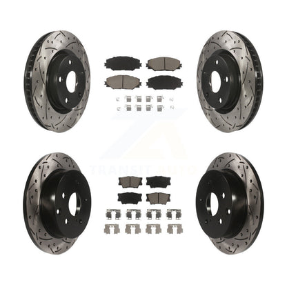Kit de plaquettes en céramique pour rotors de frein à disque à fente avant et arrière, pour Toyota RAV