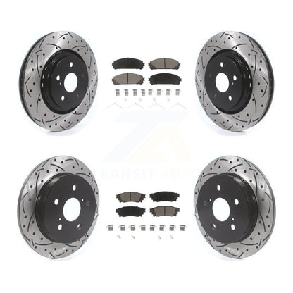 Kit de plaquettes de frein en céramique, Rotors de frein à fente avant et arrière, pour Toyota Camry Avalon TR