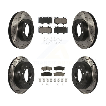 Kit de plaquettes en céramique pour rotors de frein à fente avant et arrière, pour Toyota FJ Cruise 10-14