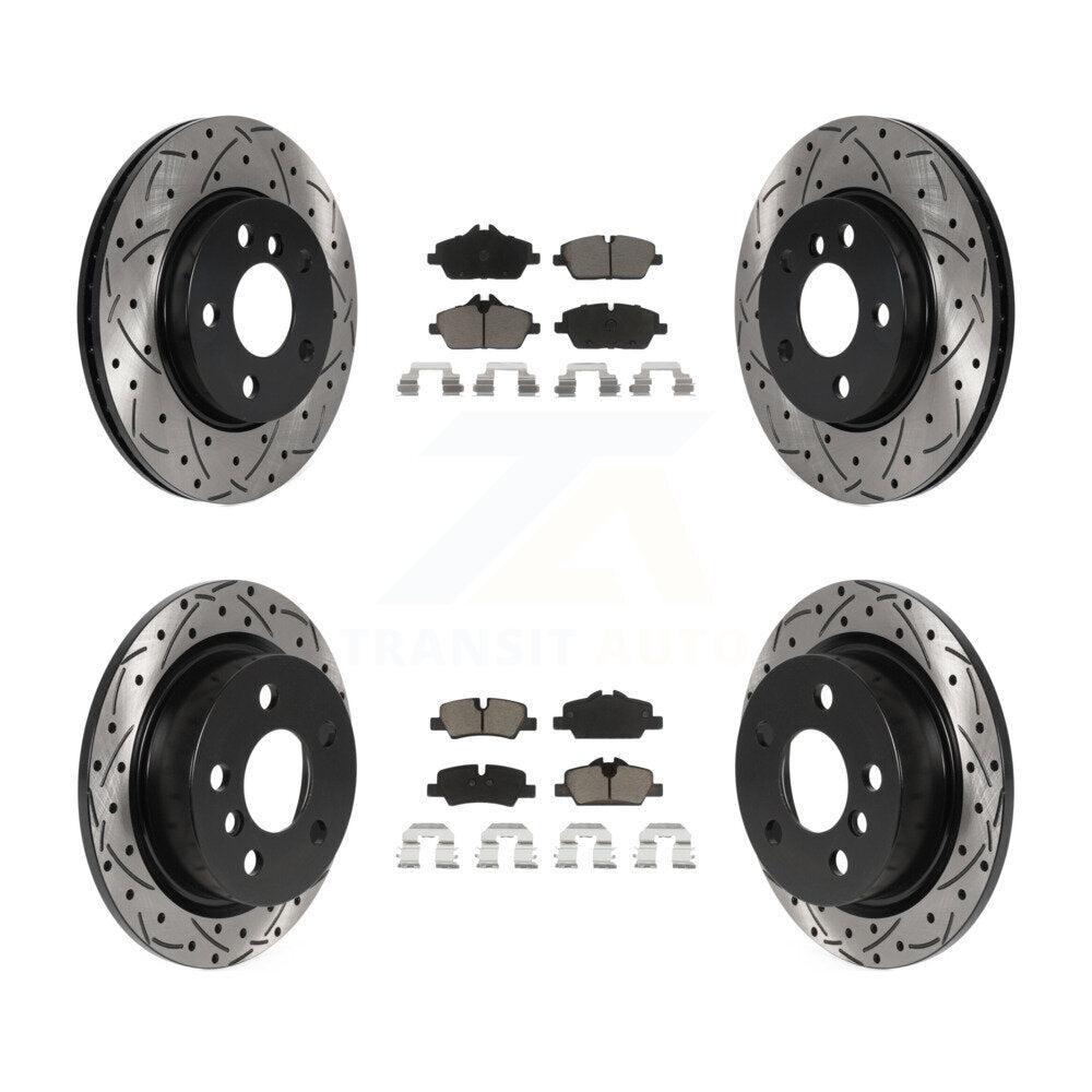 Kit de plaquettes en céramique pour Rotors de frein à disque à fente percée avant et arrière pour Mini Coope