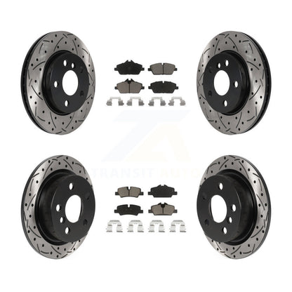 Kit de plaquettes en céramique pour Rotors de frein à disque à fente percée avant et arrière pour Mini Coope
