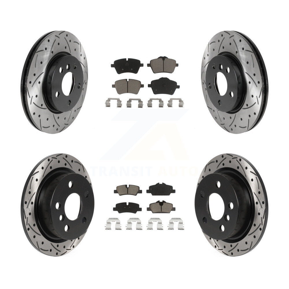 Kit de plaquettes en céramique pour Rotors de frein à disque à fente percée avant et arrière pour Mini Coope