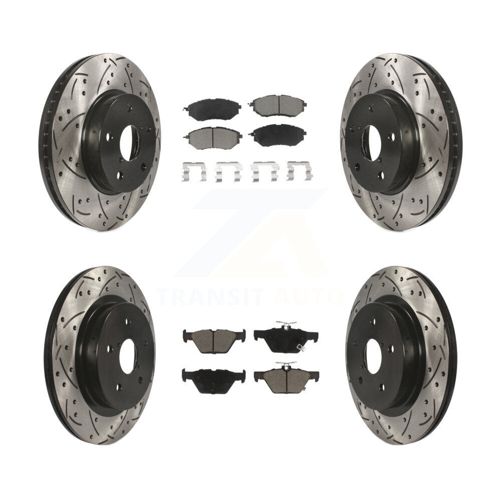Kit de plaquettes de frein en céramique, Rotors de frein à fente avant et arrière percés pour Subaru Legacy 2015 2.5