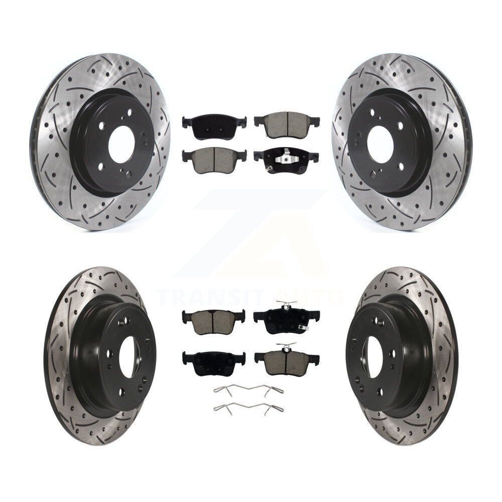 Kit de plaquettes en céramique pour Rotor de frein à disque, fente percée, revêtement avant et arrière, pour Honda Accor