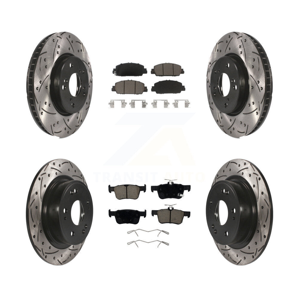 Kit de plaquettes en céramique pour Rotor de frein à disque, fente percée, revêtement avant et arrière, pour Honda Accor