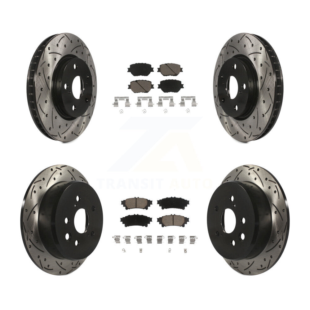 Kit de plaquettes en céramique pour rotors de frein à disque à fente percée avant et arrière pour Lexus IS25