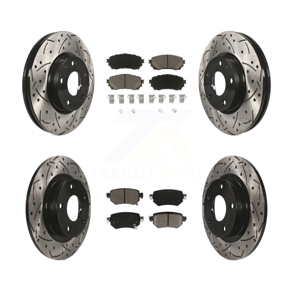 Kit de rotor de frein à disque et de plaquettes en céramique, fente avant et arrière percée, pour Mazda 2016 – 2018