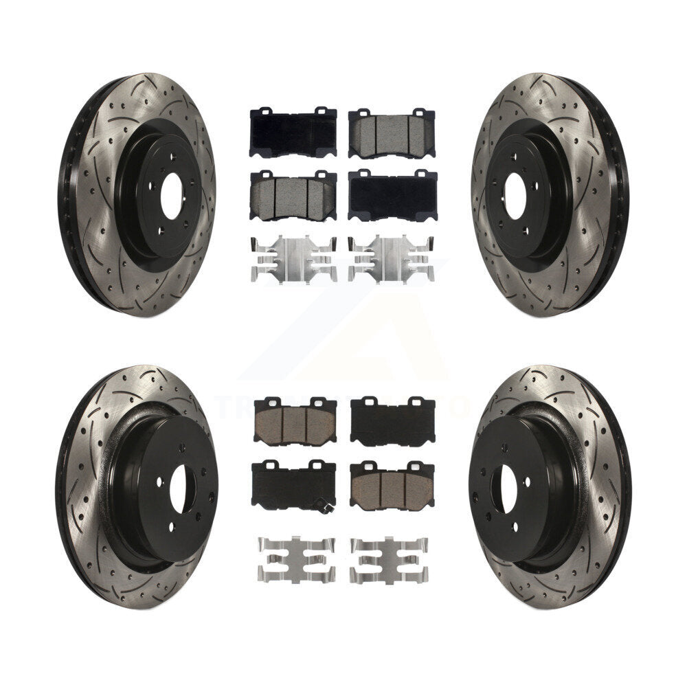 Kit de plaquettes en céramique pour rotors de frein à disque, fente de perçage avant et arrière, pour INFINITI FX5