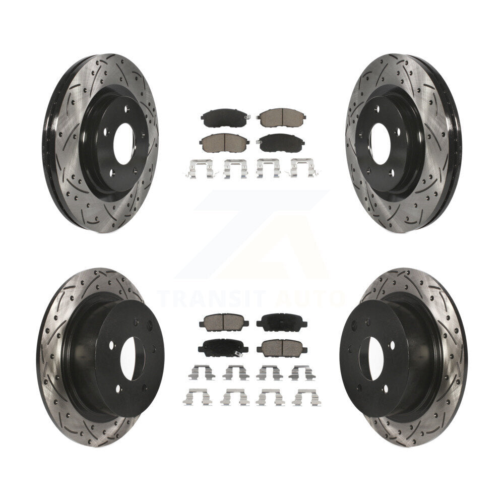 Kit de plaquettes de frein en céramique, Rotors de frein à disque à fente avant et arrière pour Nissan Sentra Juk