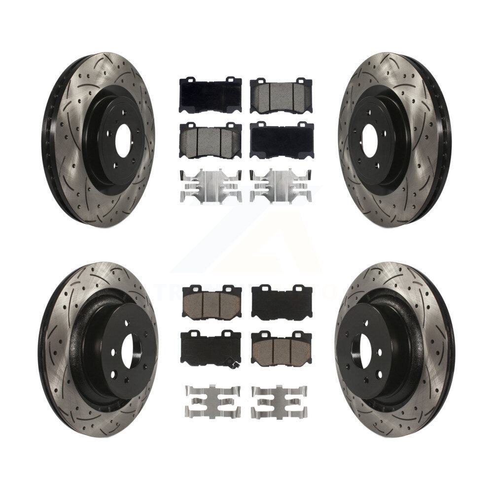 Kit de plaquettes en céramique pour Rotor de frein, fente de perçage avant et arrière, pour INFINITI G37 RW 2009 – 2013